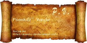 Psenkó Vanda névjegykártya
