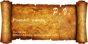 Psenkó Vanda névjegykártya